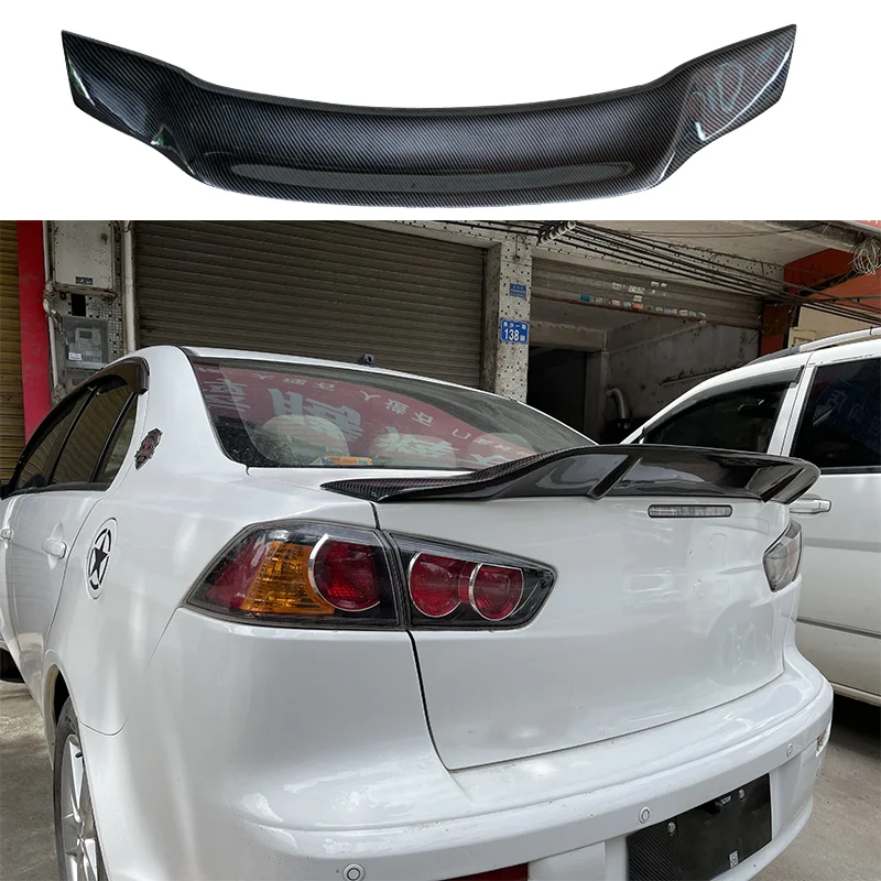 Asa traseira do carro para Mitsubishi Lancer, spoiler EVO, material de fibra de carbono 100% real, cor primer, 2010-2016