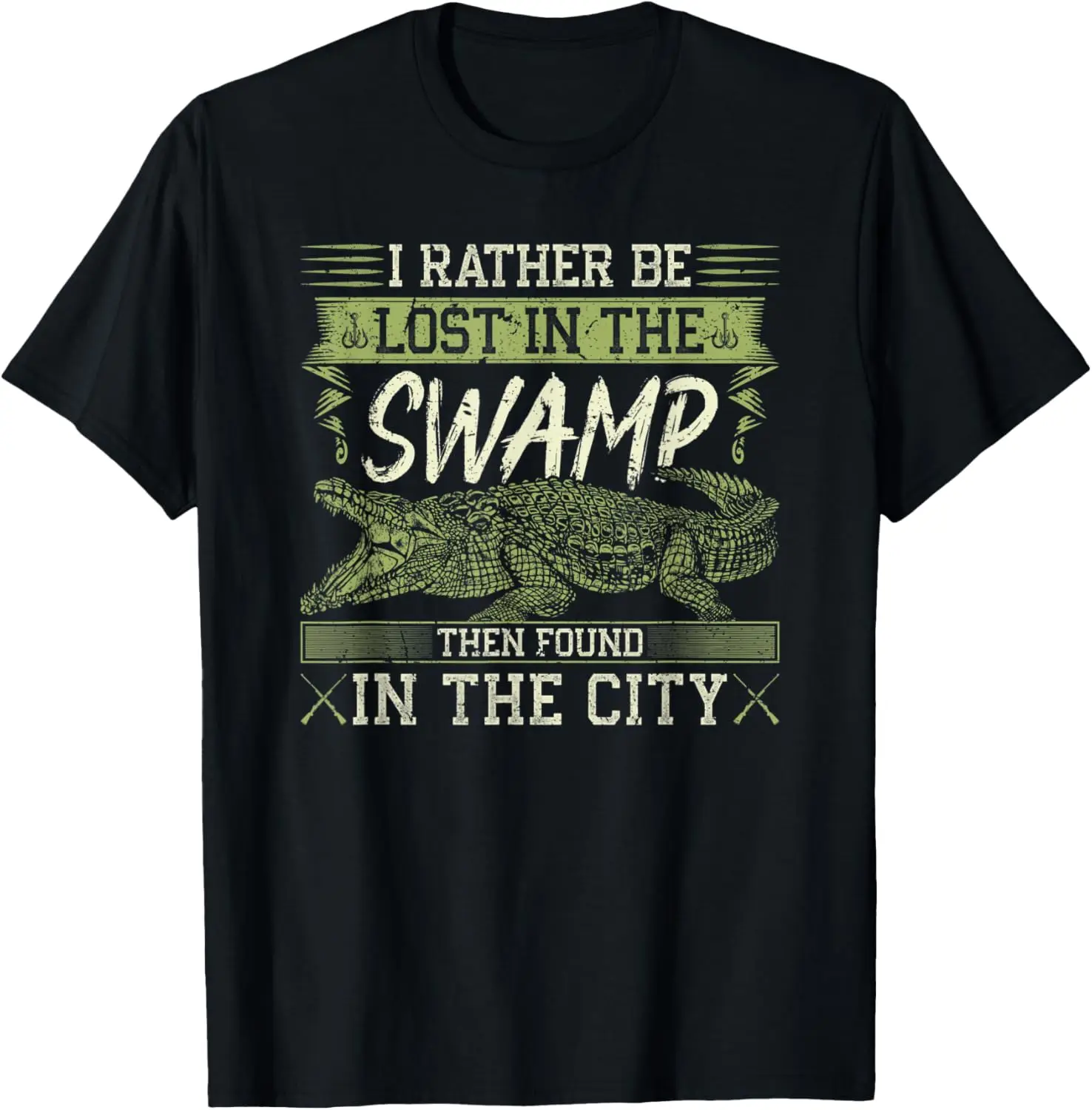 

Alligator Hunter, Rather Be Lost In Swamp, Gator Hunting T-Shirt