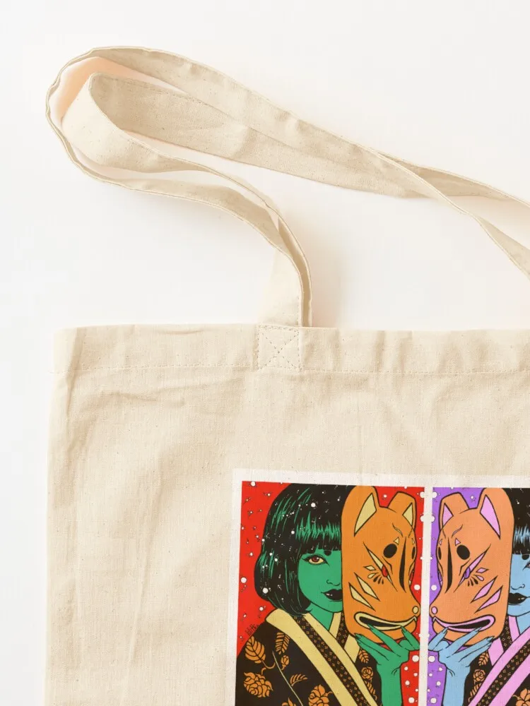 Fumiko Kitsune Girl Tote Bag Lady bags canvas tote bag Cloth bag Women's tote