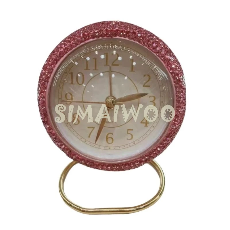 Horloge de Luxe en Verre Brcorporelle, Strass, Fait à la Main, Diamant, Point de Croix, Mosaïque, Broderie, Décoration de Mariage