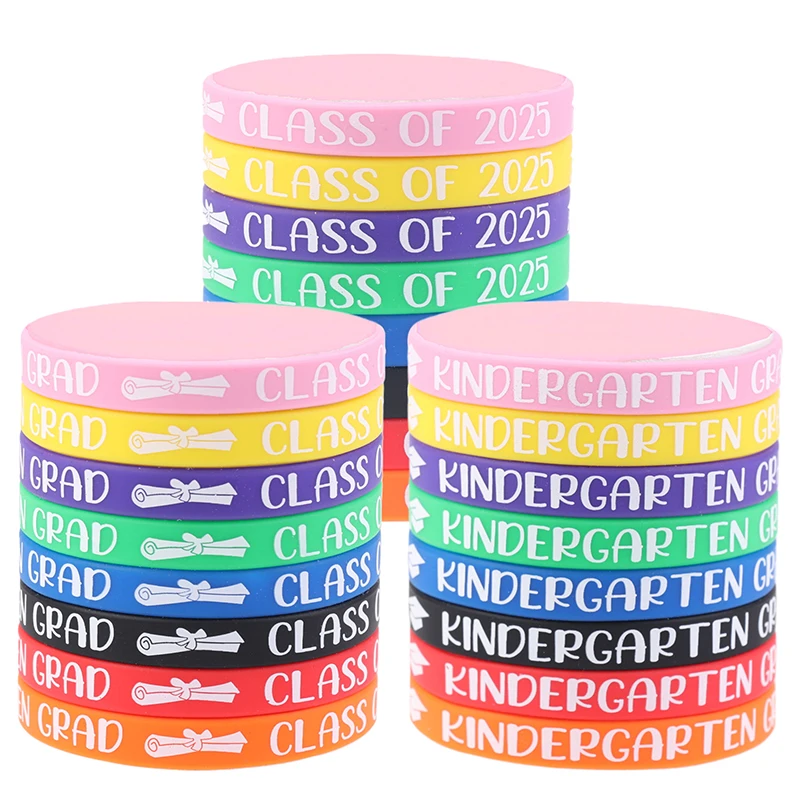 32Pcs Class of 2025 Bracelet Silicone Graduation Bracelets Rubber Bracelets Graduating Celebration Bracele for Teacher Student