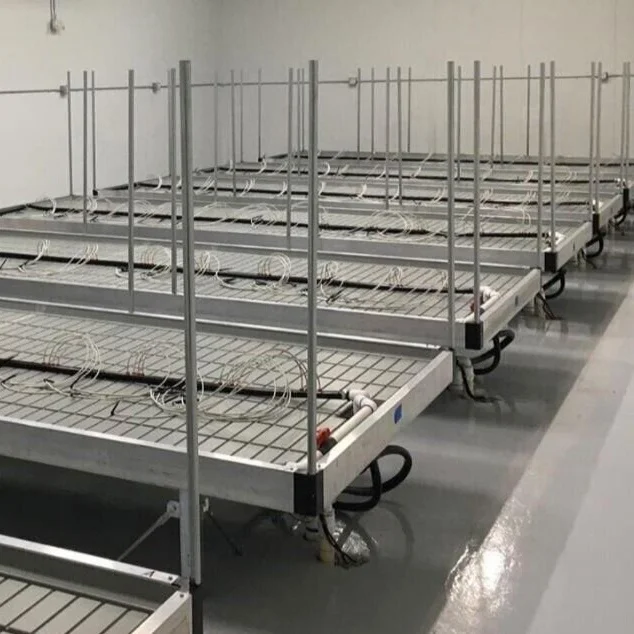 Serra commerciale Seedbed 4 x8 Ft Nursery Bed Ebb And Flow Tray Hydroponics mobile Rolling Bench System Flood Table