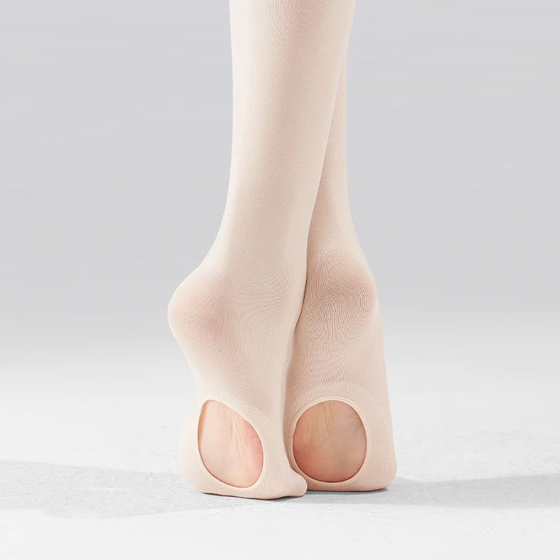 バレエタイツ ガールズ レディース 60D コンバーチブル ダンス パンスト レギンス 穴付き 試験&練習用