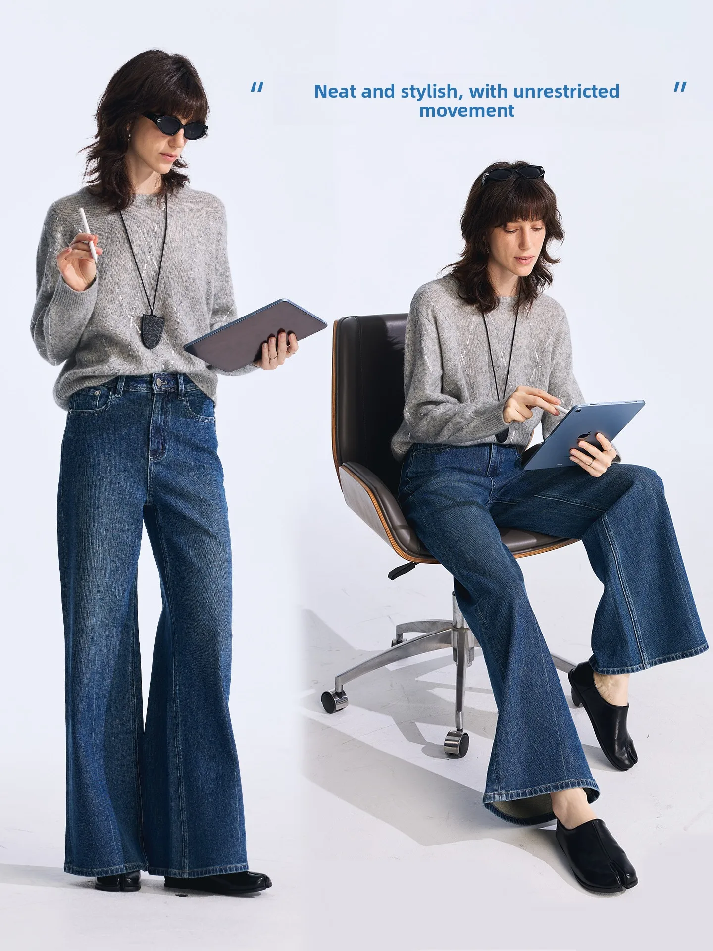 

Женские прямые джинсы Rightcell Xizi с высокой талией, широкие брюки из эластичного хлопка, повседневные, осенняя новинка