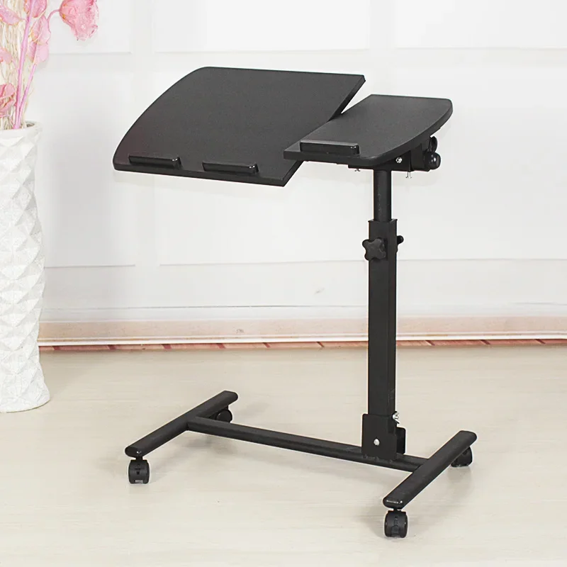 Mobile height-adjustable computer desk, adjustable bedside table, foldable simple and space-saving, balcony lazy desk