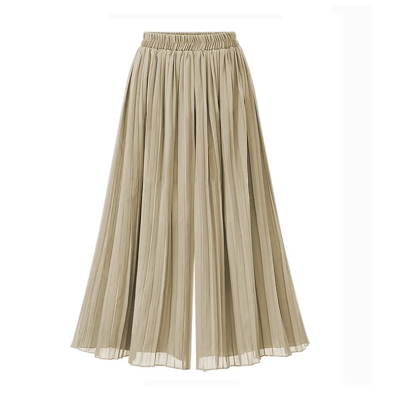 New Women Summer Midi Skirt Ruffles Vintage Big Large Plus Sizes Casual Party Fashion Loose Wide Leg Skirts Pant