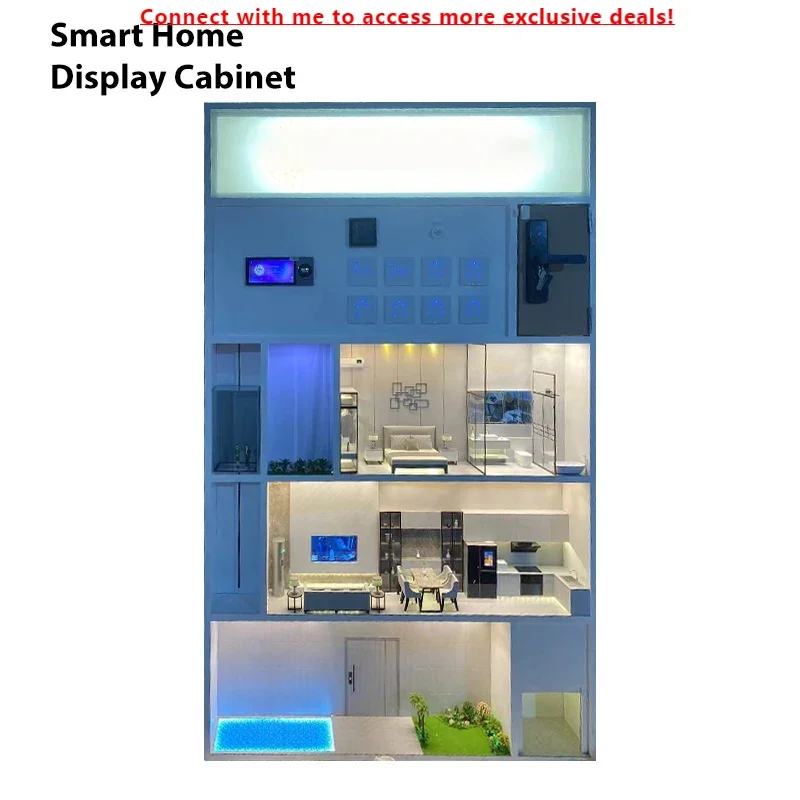 

Smart Home DIsplay Cabinet Voice Control Demo Box, Supporting Full Customization Service, Design Company Logo And Video