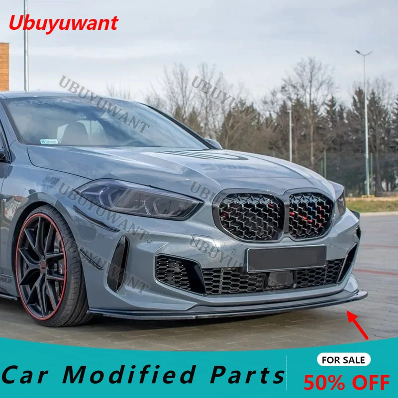

3PCS For BMW 1 Serie F40 M Sport 2019+ Bumper Lip Chin Front Lip Spoiler Splitters Body Kit Aprons Cover Guard Trim