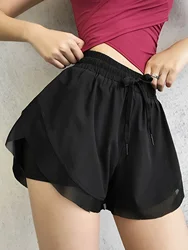 Summer thin sports shorts women's large size loose quick dry anti-slip high waist running wear yoga wear fitness pants