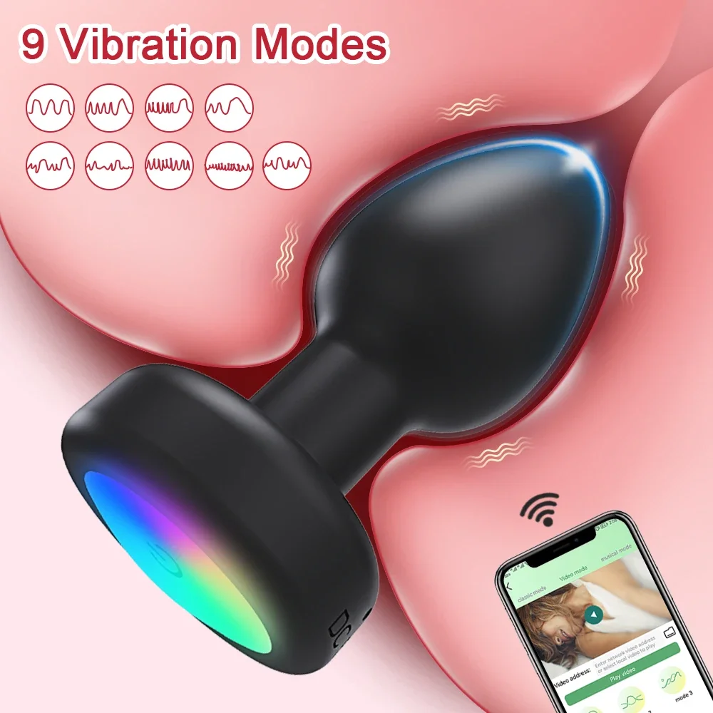 Wireless Bluetooth Prostate Massager Vibartor for Male APP Remote Control Butt Plug Women Anal Vibrating Adults Sex Toys