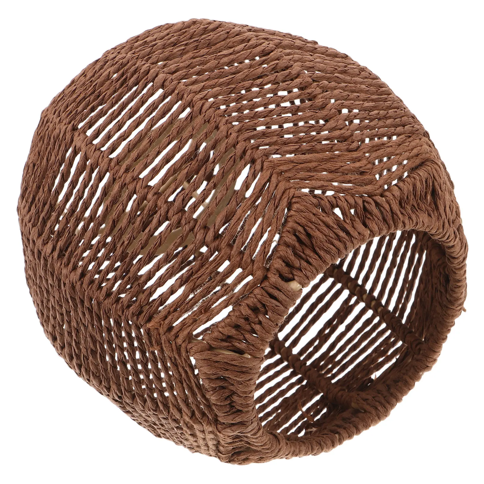 Handwoven Paper Rope Lampshade Rustic Elegant Woven Pendant Ceiling Light Shade Replacement for Dining Room Hallway Cafe Boho