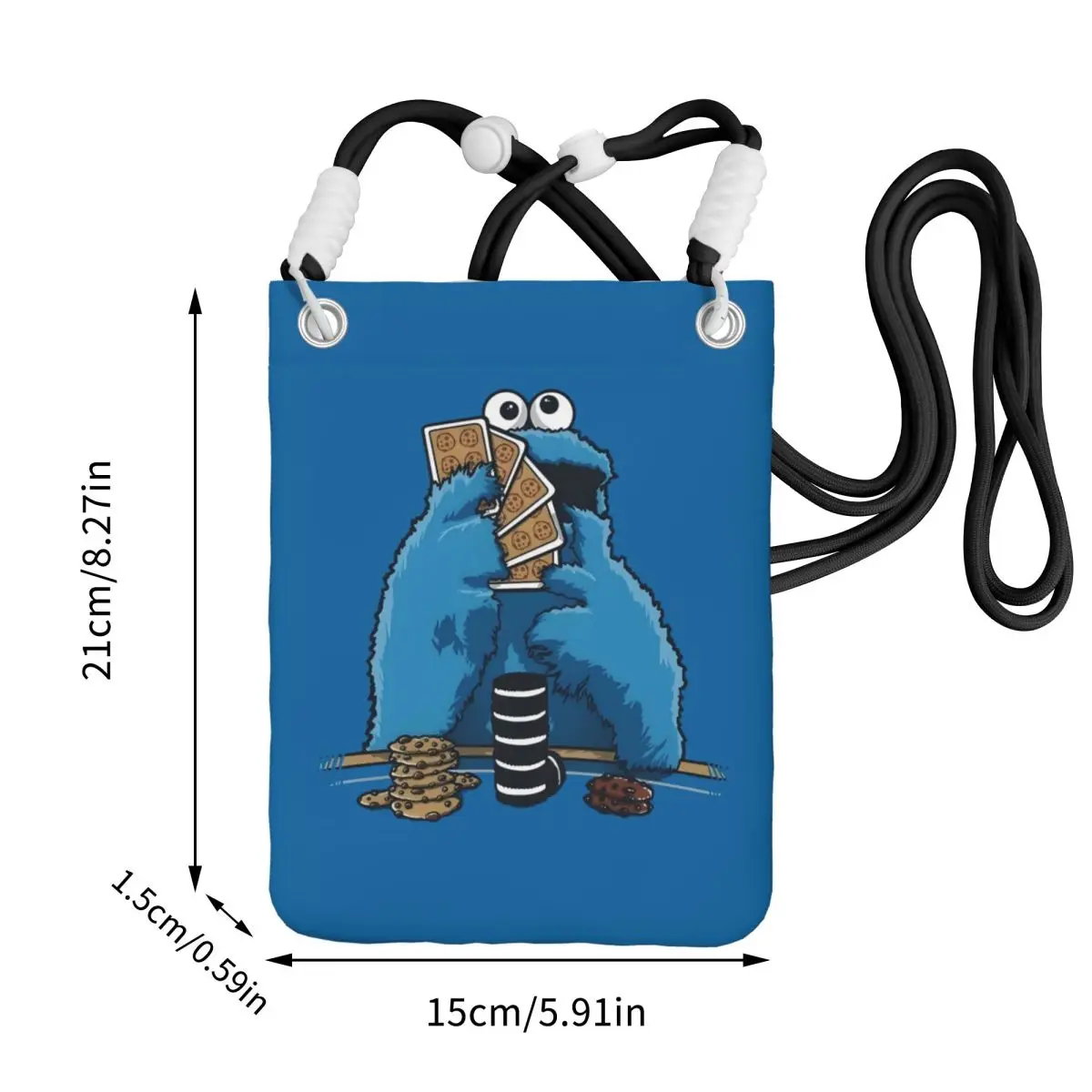 مخصص كوكي مونستر محفظة الهاتف الذكي مع حزام الأطفال التلفزيون حقيبة كروسبودي الرجال النساء السفر المشي لمسافات طويلة حقيبة الهاتف المحمول #3