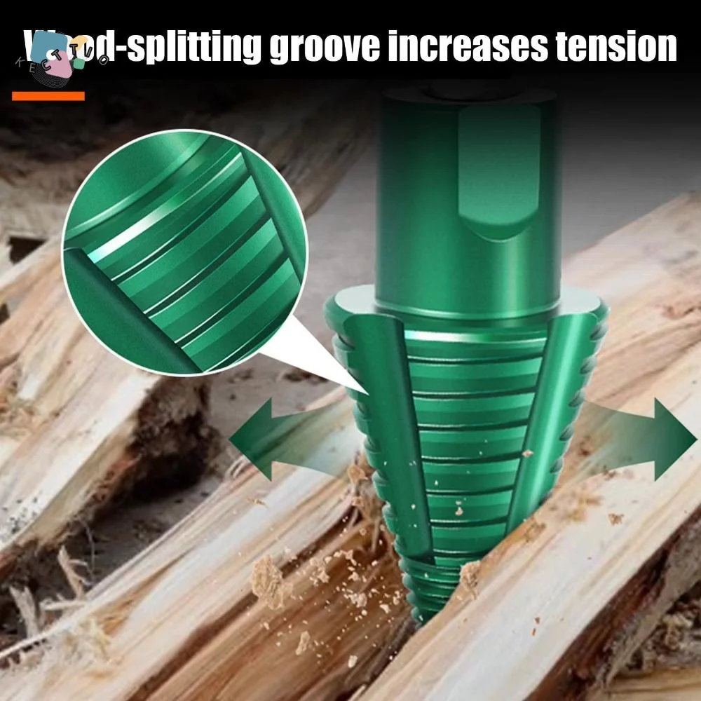 

High Hardness Steel Firewood Splitter Drill Bit Square Shank Round Shank Wood Splitting Cone Adjustable Multi-functional