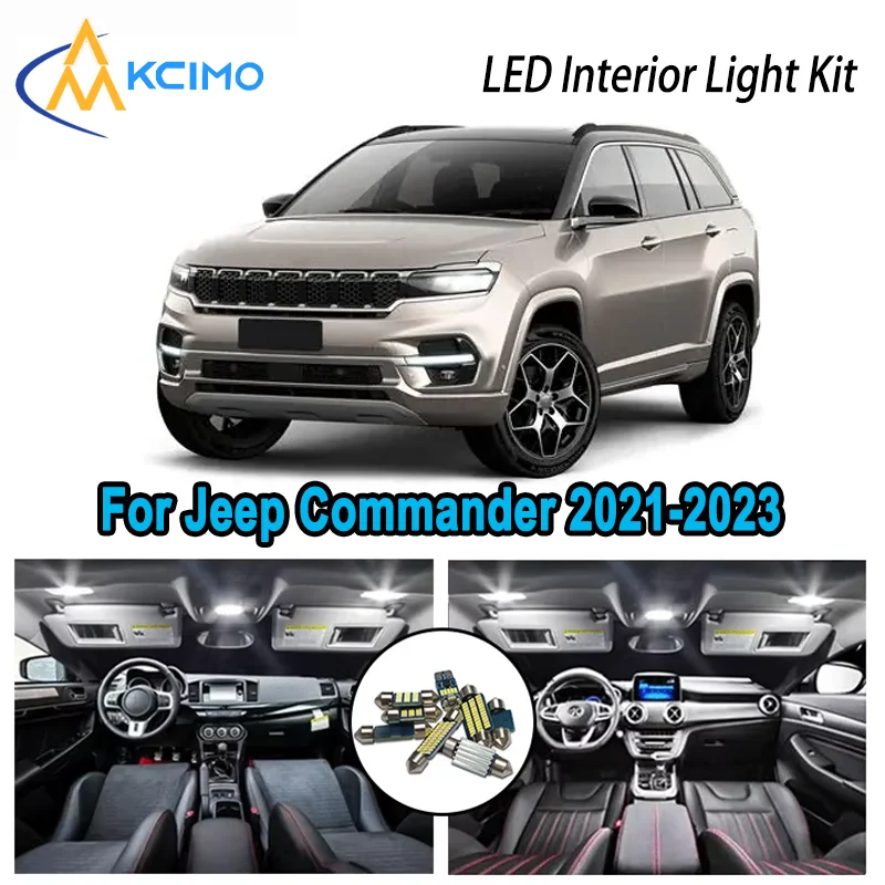 

High-Quality LED Interior Kit for Jeep Commander 2021-2023 2022 2023 Premium Error-Free Dome Map Trunk Automotive Lamps