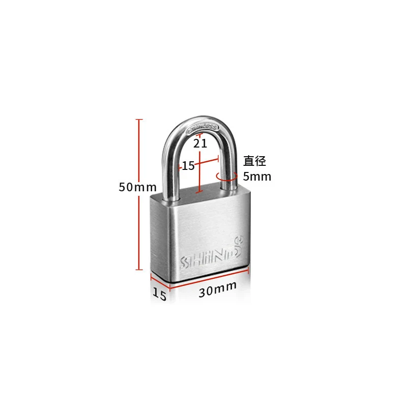 Stainless steel padlock household locks anti-theft anti-pick locks dormitory waterproof rustproof locks lockers gallery 2