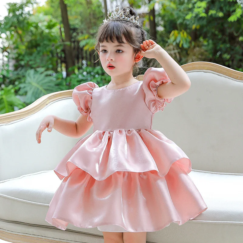 

Children's dress 2022 summer new fluffy skirt little girl temperament one year old princess dress girl dress