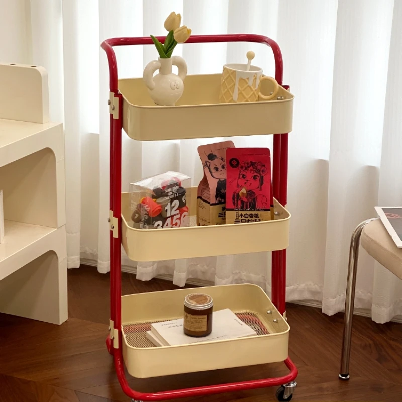 

Creative trolley shelves Small apartment mobile storage are multi-layered