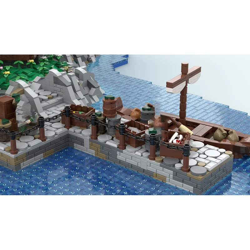 City Street View Moc Building Blocks Modular Greenhaven Island Bricks Model DIY Assembly Construction Toy Holiday Birthday Gifts