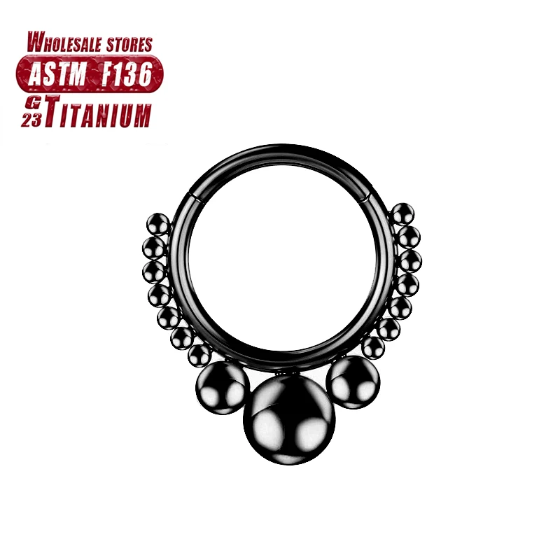 F136 Titan Piercing Schwarzer Nasenring Implantatqualität Scharnier Seamles Ohrring Clicker Knorpel Septum Daith Tragus Schmuck Geschenk – Detail 22