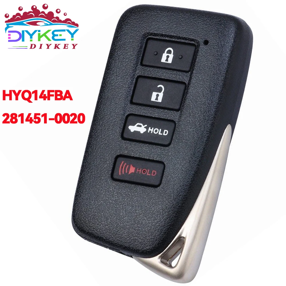 DIYKEY 4 Buttons HYQ14FBA 281451-0020 314.3MHz For Lexus GS350 GS200T ES300H ES350 GS450H Auto Key Fob Smart Remote 89904-06170