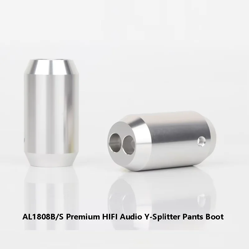 

AL1808B/S Premium HIFI Audio Y-Splitter Pants Boot - Aluminum 1 to 2 RCA Cable Connector for DIY Speaker Wire