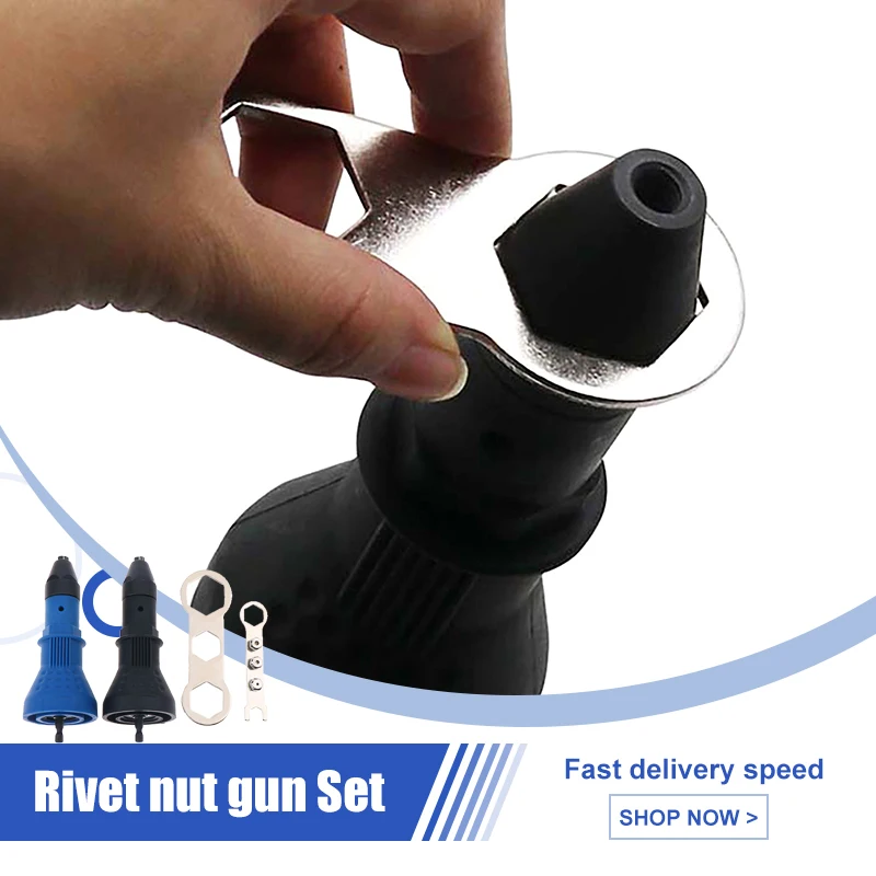 

1 Set Electric Rivet Nut Gun Pull Drill Riveter Conversion Adapter For Cordless Rivete Nozzle Nut Multifunction Nail Gun Tool
