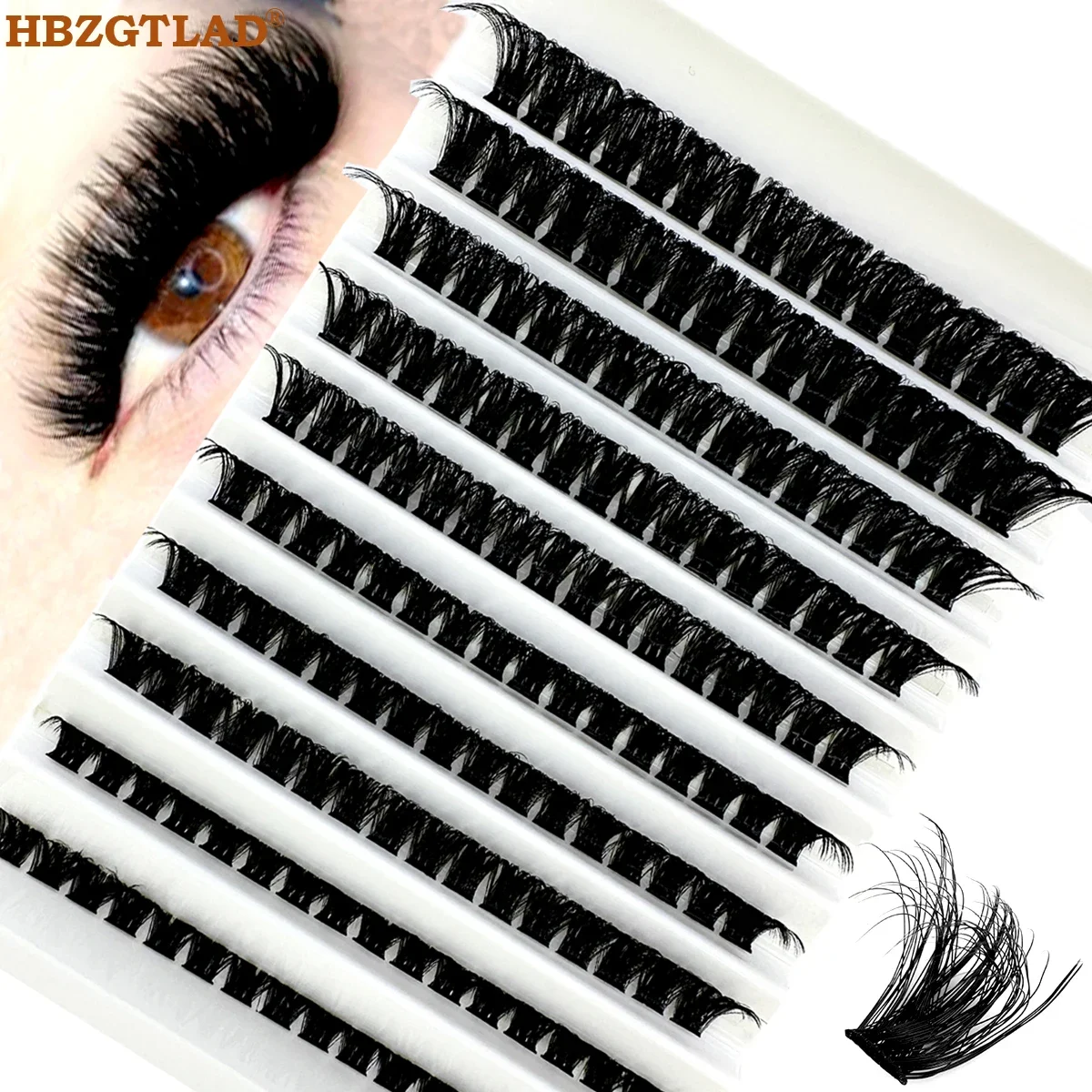 10Row 30D-100D 5D Fluffy Thick Lashes Clusters 8-16mmMix Wispy Individual Lashes Extensions Clusters DIY Makeup False Eyelashes