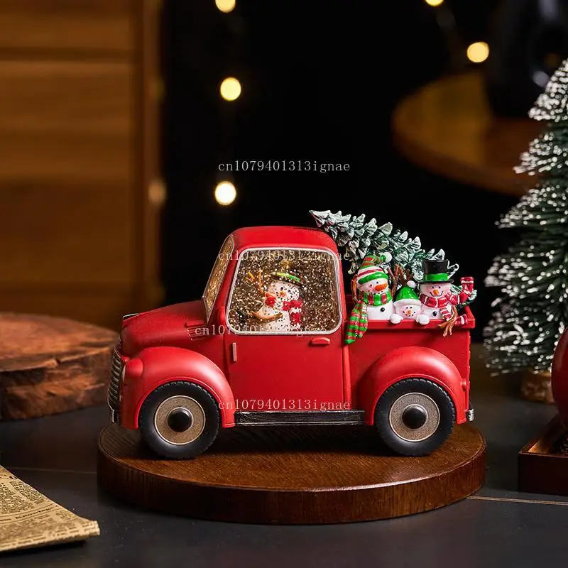 

Santa Claus car music snow ornament creative gift scene arrangement