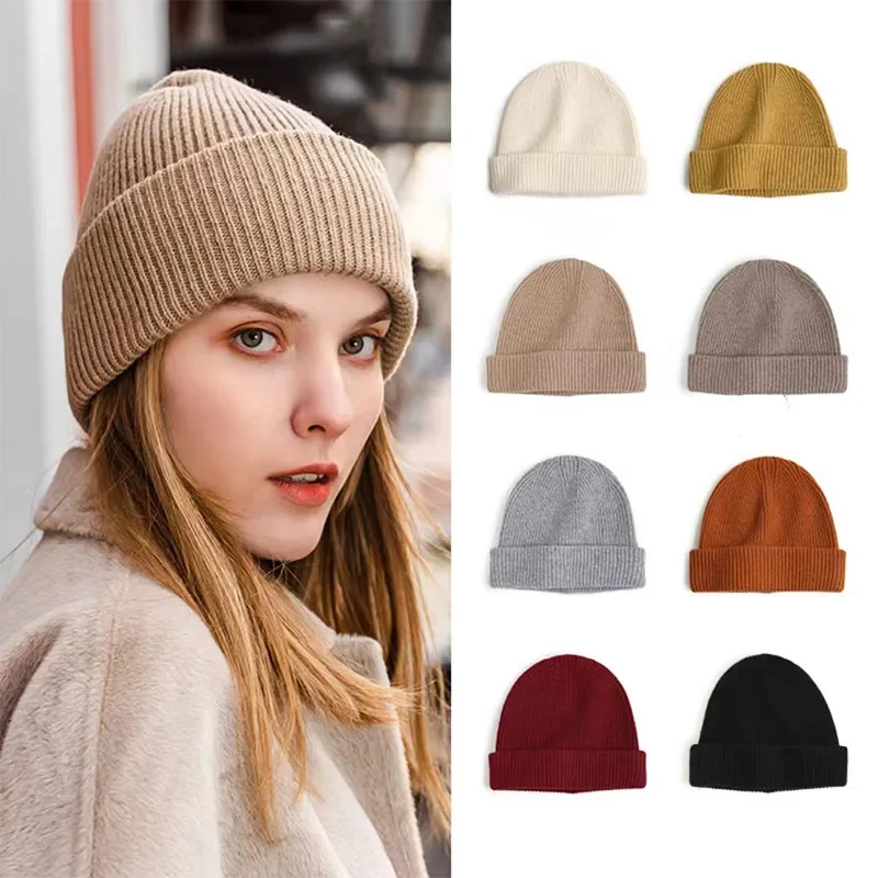 Fashion Winter Women's   Bonnets New Knitted Cute Round Top Hat Girls' Autumn Warm Casual Hat Bucket Hat  Beanie Hats for Women