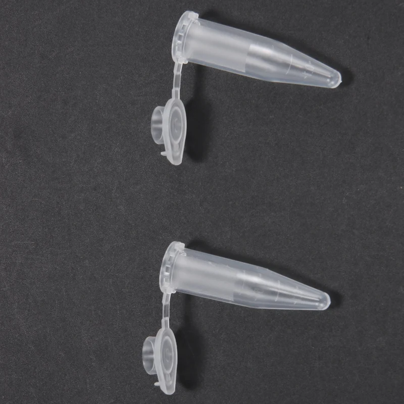 100PCS 1.5ml Lab Mini Plastic Test Tube Centrifuge Vial Snap Cap 42x11mm Clear