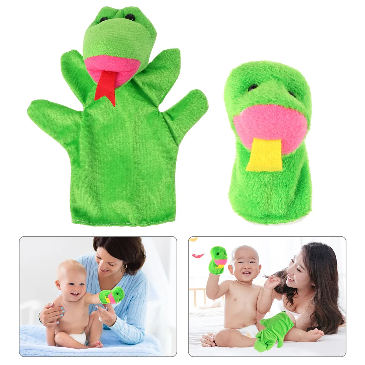 2 PCS Snake Hand Puppet Lovely Finger Kids Toy Toys Animal Shaped Polyester Creative Education Plaything Baby