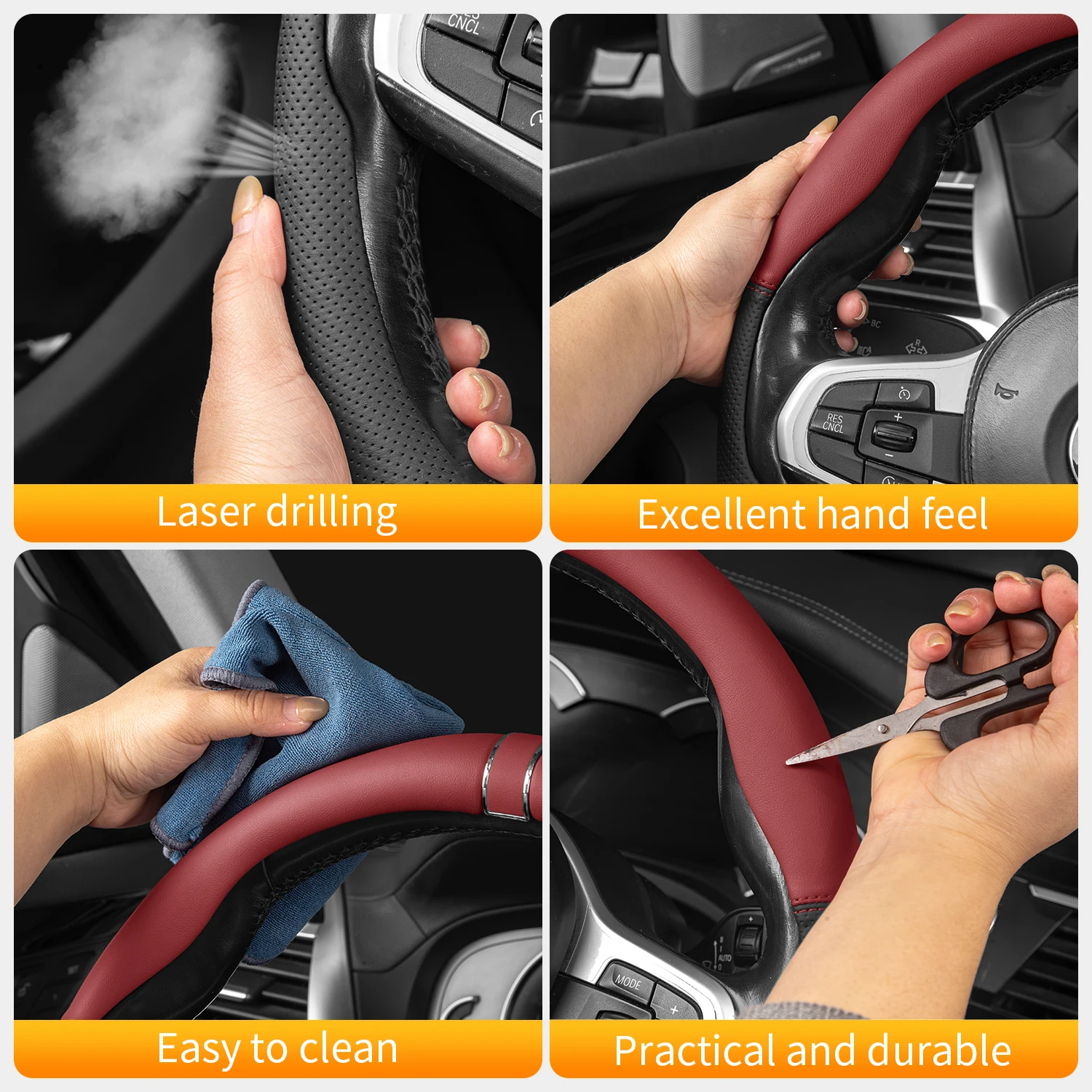 

High quality grip comfortable breathable and sweat free car steering wheel cover suitable for Hongqi EHS7 EH7 HS5 H9 E-HS9 L1