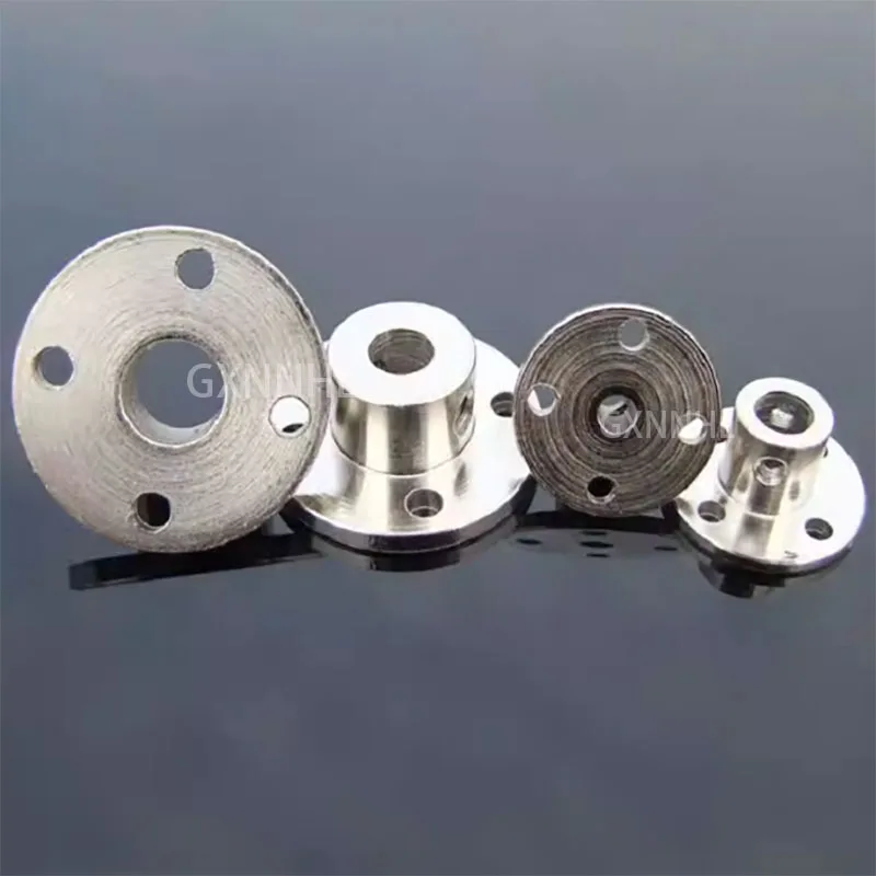 Kopling flensa ID 3/4/5/6/810/11/12/14mm, flensa kaku, flensa logam dengan kekerasan tinggi, poros pemandu, penyangga sumbu optik, motor