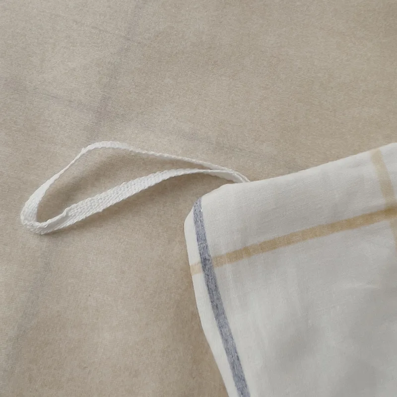 Хлопковое чистое хлопковое простое и свежее полосатое летнее пододеяльник из чистого хлопка из четырех частей