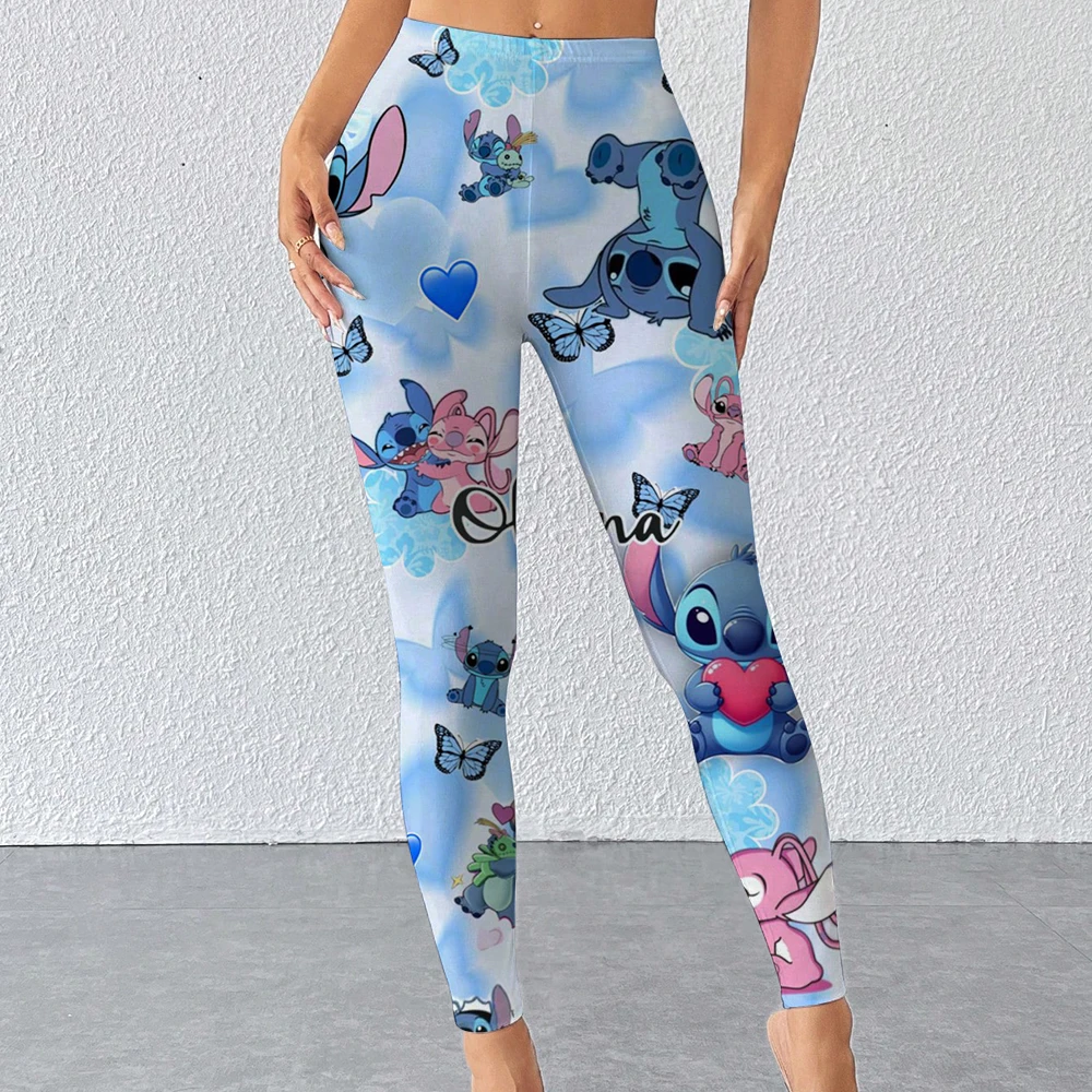 Leggings con estampado de punto de Disney para mujer, mallas de camuflaje para Fitness, mallas elásticas suaves, mallas físicas