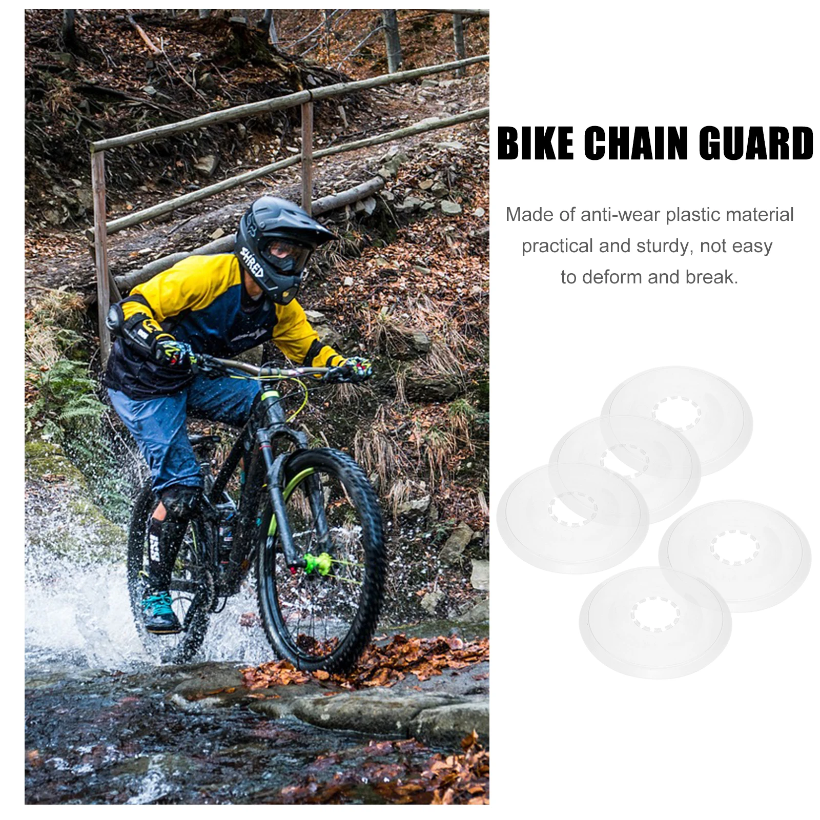 

6pcs Bike Flywheel Guard Durable Plastic Protector for Mountain Road Folding Bikes Sprocket Cover Chain Guard Transparent