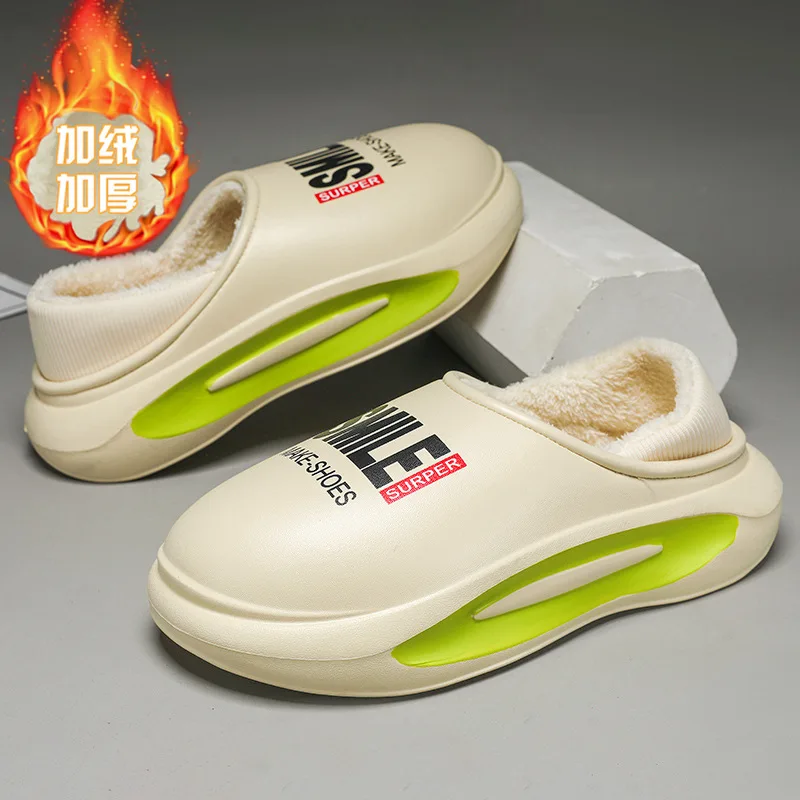 

Winter Clogs Slippers Men Waterproof Garden Shoes Home Fur Clogs Soft Plush Slippers Bedroom Fuzzy Shoes Indoor Outdoor Slides