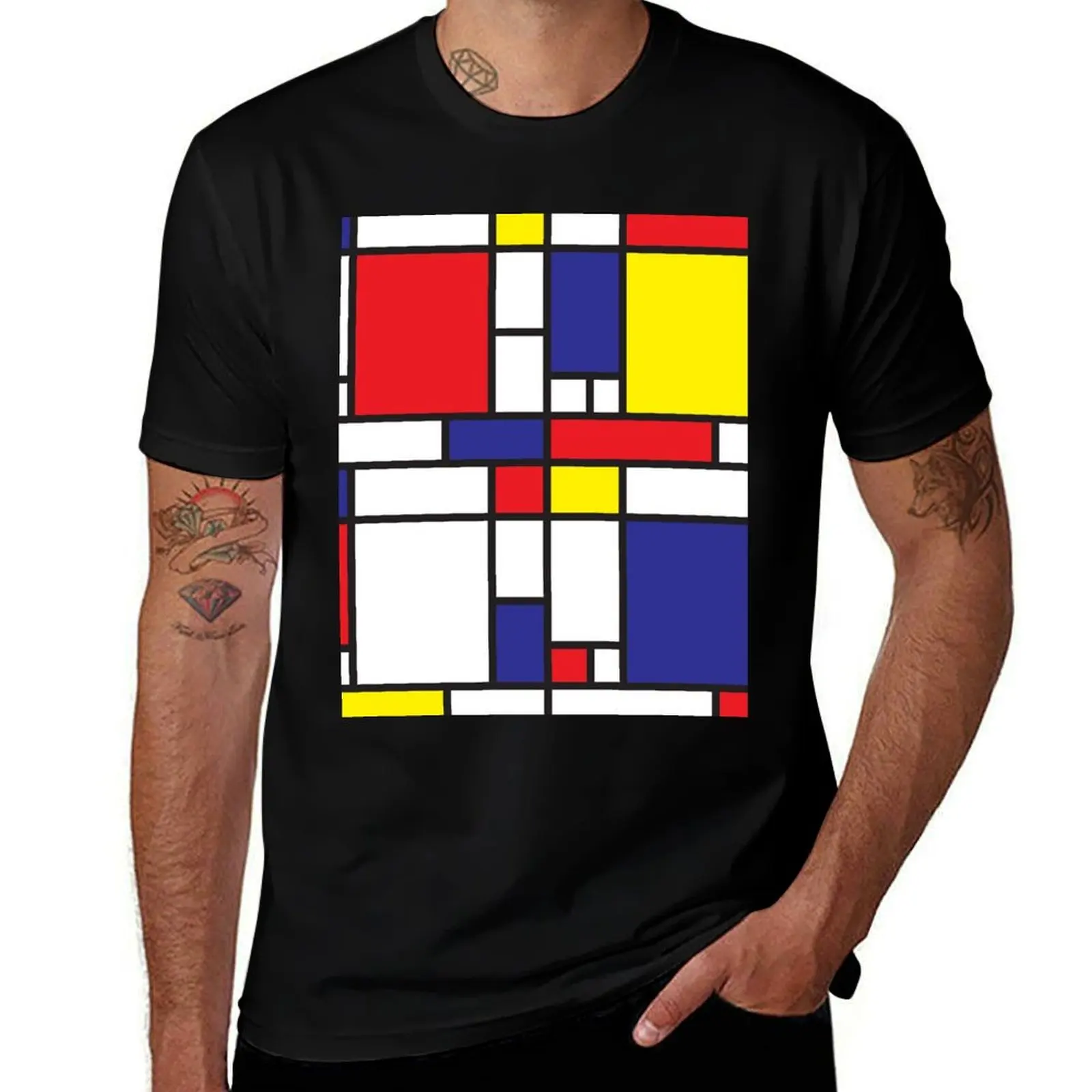 

Study I t cotton shirt man t man casual shirt T-Shirt Mondrian