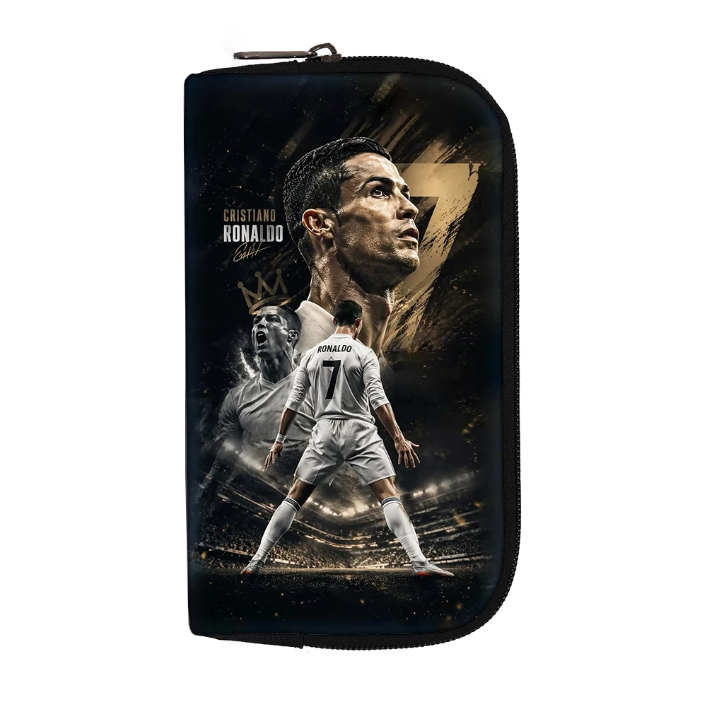 Women Men Clutch Bag headphone bag Ronaldo Wallets Portable Money Coin Purse Credit Card Money Bags  Football Star storage bag