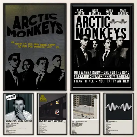Arctic Monkeys musikalbumaffisch snygg väggdekor för vardagsrumsbar vintage dekorativ målning mitten 10 best sales Arctic Monkeys-klistermärken - №5