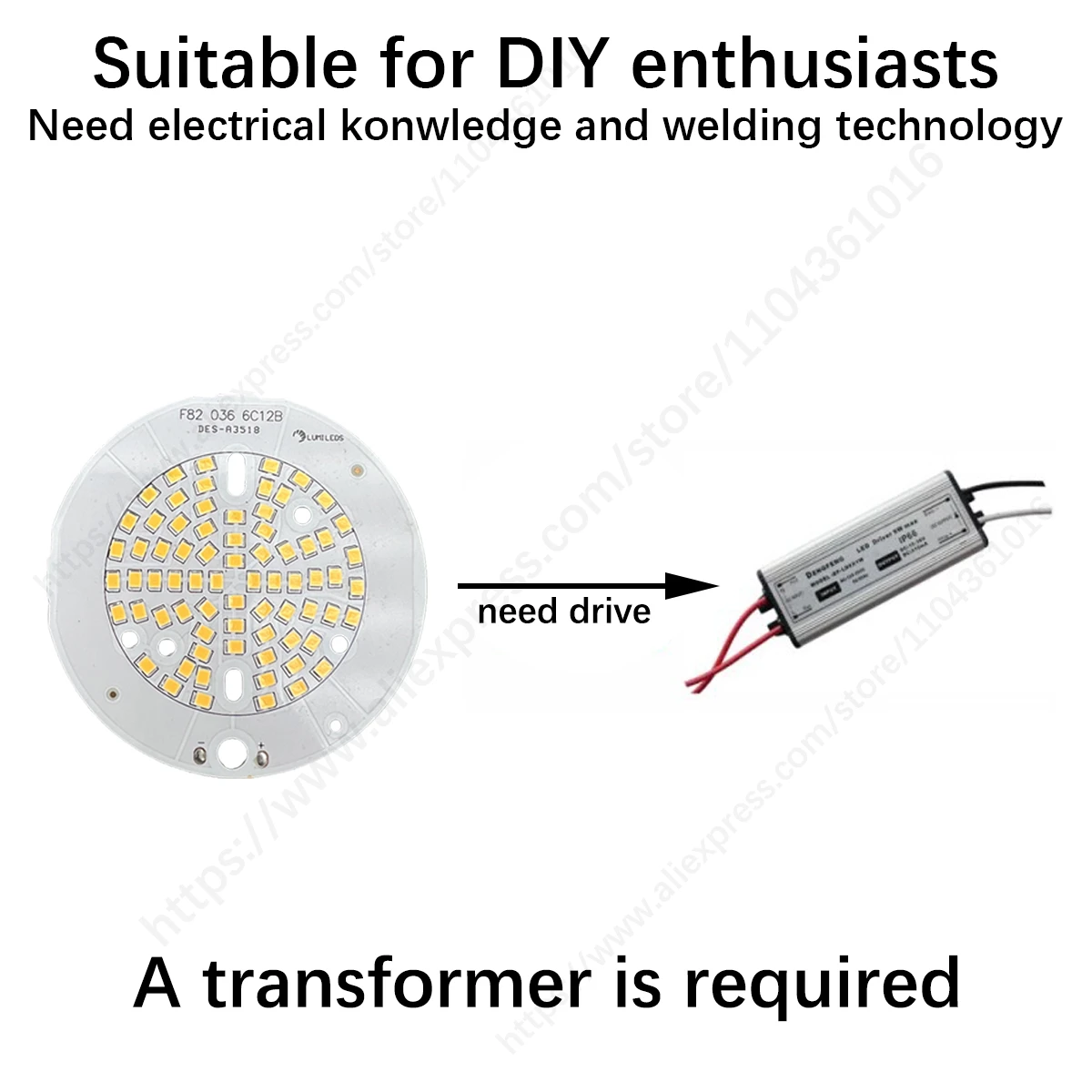 LED 6W 36W Philips SMD 2835 LED PCB Light Source Round DIY Light Bulb Modified Light Panel Accessories 4090K