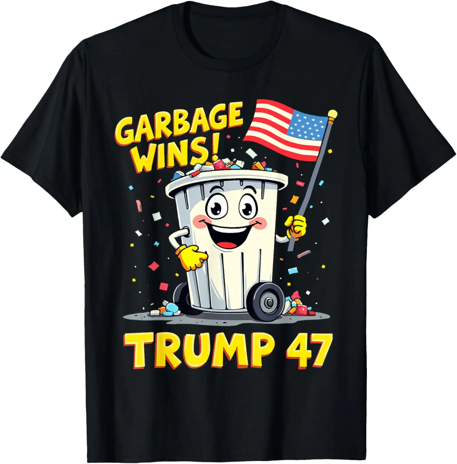 New Style Garbage Wins Trump 47 Team Garbage for Trump 2024 Elections T-Shirt Short Sleeve Graphic Tee Unisex Classic Tops