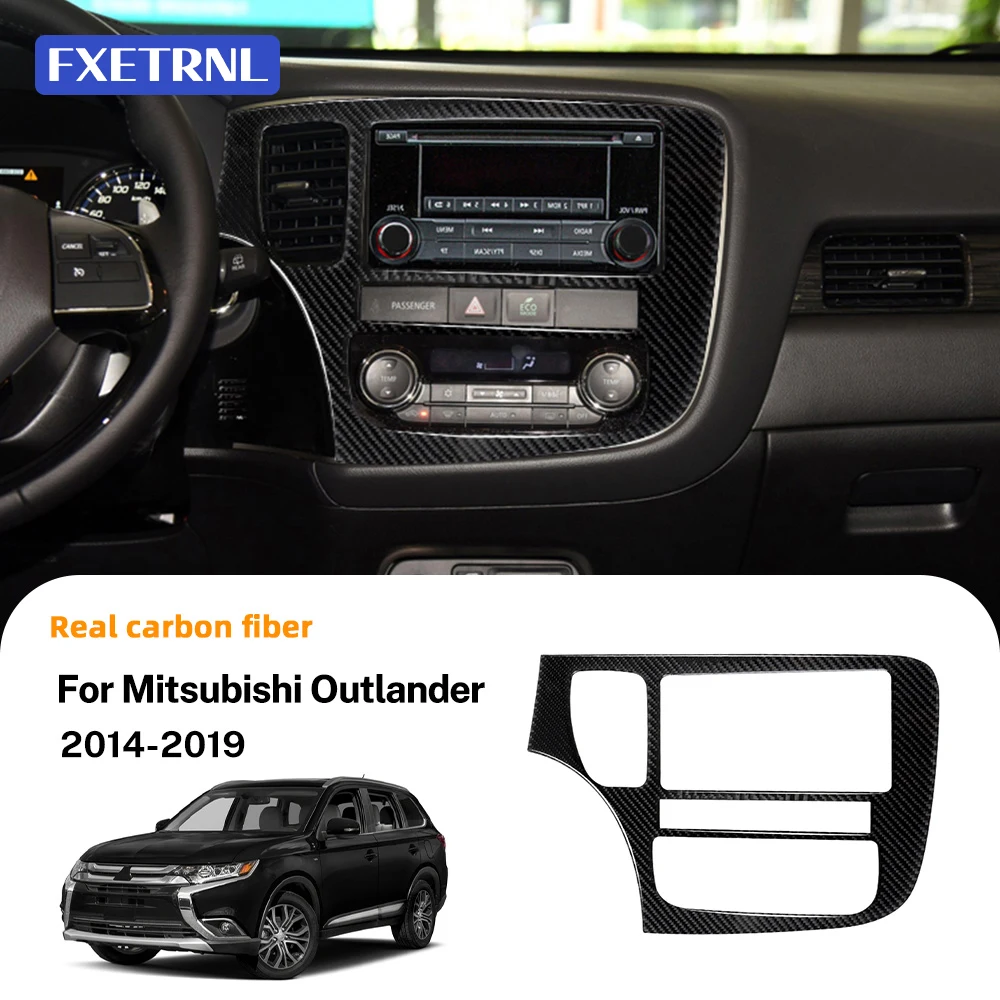

Наклейка из настоящего мягкого углеродного волокна для Mitsubishi Outlander 2014 2015 2016 2017 2018 2019 2020 LHD RHD, рамка центральной консоли автомобиля