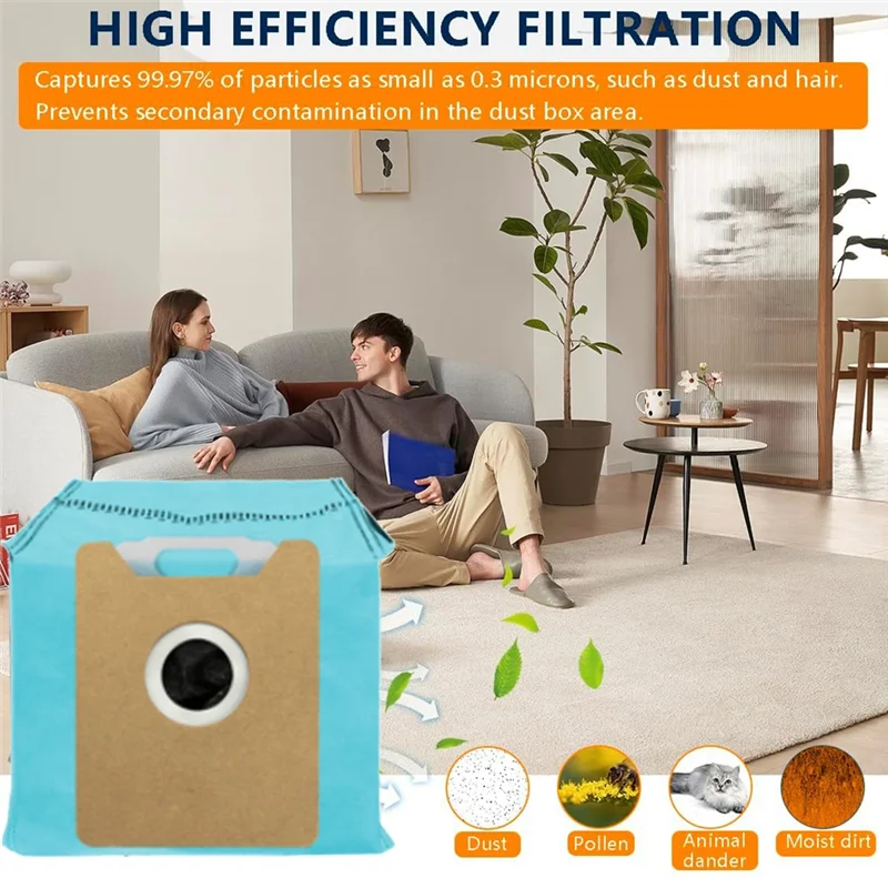 14PCS Dust Bags Foreufy G35+,G40+,G40 Hybrid+ Robot Vacuum Cleaner Parts Replacement Non-Woven Dust Bag Garbage Bag