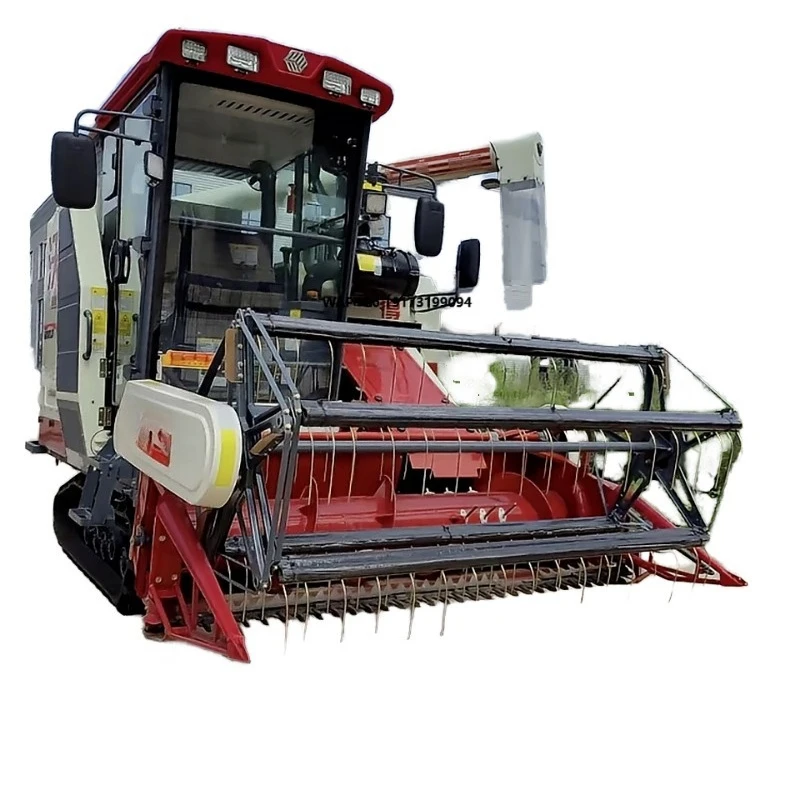 High Quality WORLD Brand Automatic Mini Combine Harvester Gearbox Engine 100-150 Corn Wheat Rice Grain Harvesting High