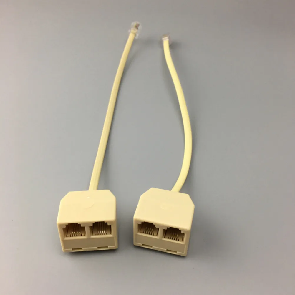 5pcs RJ11 Socket Splitter Telephone Plug Adapter Landline Phone Line Converter 4-Core Cable Set Plastic Cord Accessories
