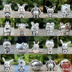 Fine 925 Silver Fit Original Bracelet Europe Cute Cartoon Doll Series Dangle Charm Beads Necklace Pendant Diy Women Jewelry Gift