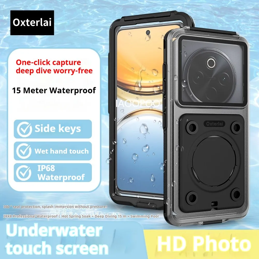 

Diving Swim 15 Meter Deep Waterproof Case For Huawei Mate 70 Pro 60 50 40 Pro Pura 80 70 P60 Pro with Phone Button