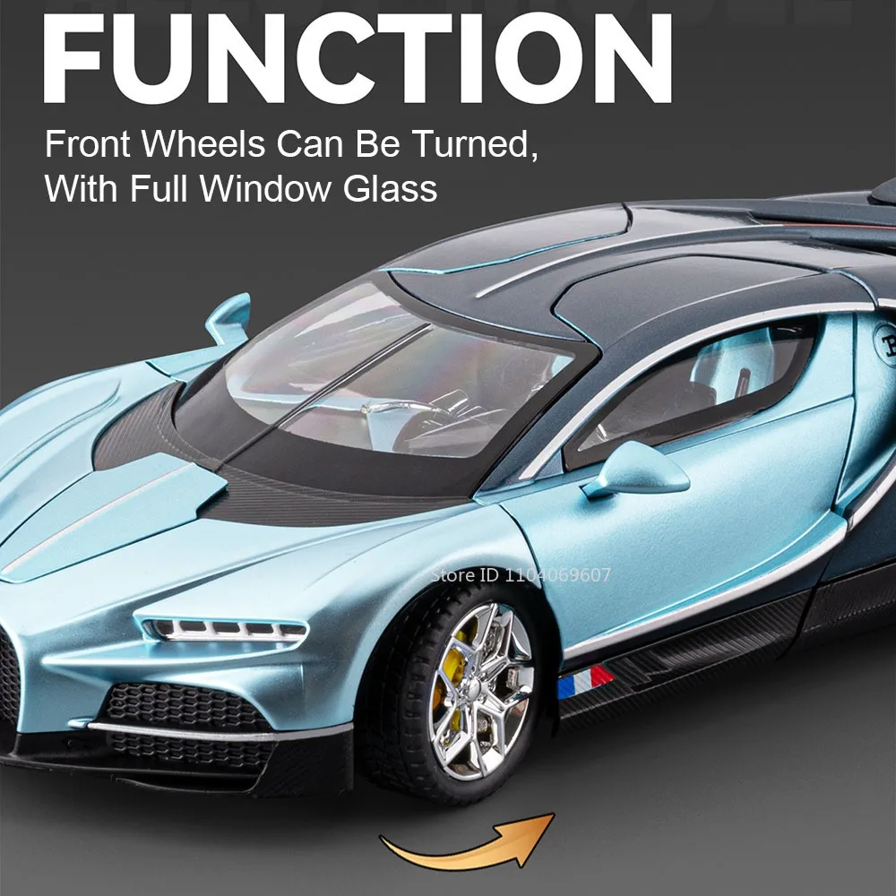 1:24 Tourbillon GTR S15 modèle voiture de sport jouets alliage moulé sous pression son lumière portes ouvert Absorption des chocs ornement Supercar pour les enfants