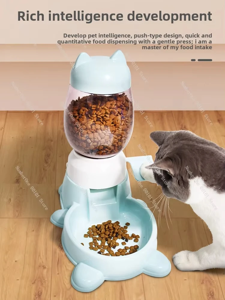 

Lucky Cat Dog Automatic Feeder Intellectual Press Foot Pedal Dog Food Pet Feeder Anti-choke Teddy Dog Bowl